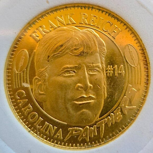 Frank Reich #14 Carolina Panthers 1996 Pinnacle QB Club Vintage NFL Coin - Picture 2 of 4